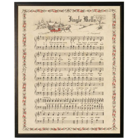 Jingle Bell Vintage Framed Hymn