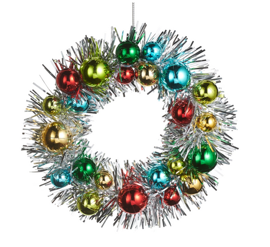 7" Tinsel Wreath Ornaments