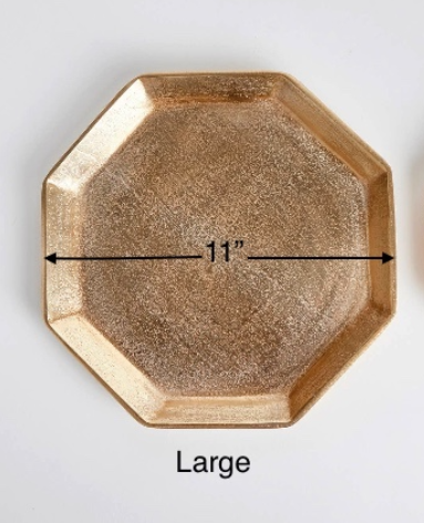 Dezi Octagonal Serving Tray: Gold/Aluminum