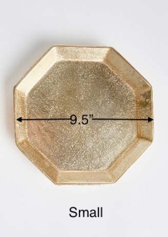Dezi Octagonal Serving Tray: Gold/Aluminum