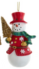 4.5" Resin Snowman w/Gold Tree - 2 Styles