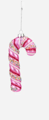 Candy Cane Glass Ornament