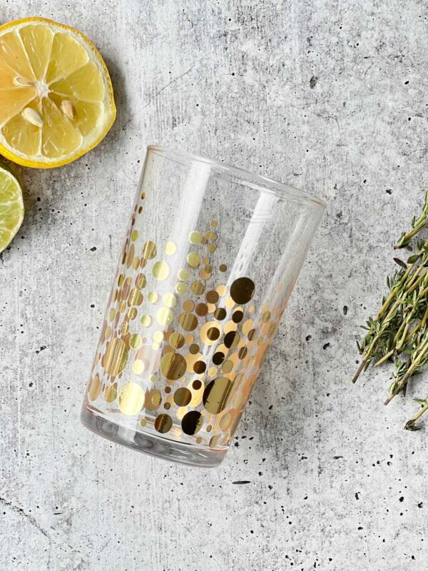 Moroccan Tea Glasses "Gold Tiger Spots", S/6