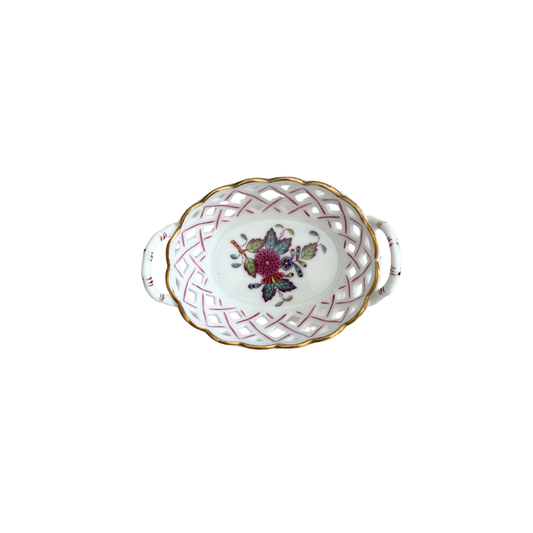 3.5" Reticulated Oval Bowl Indian Basket