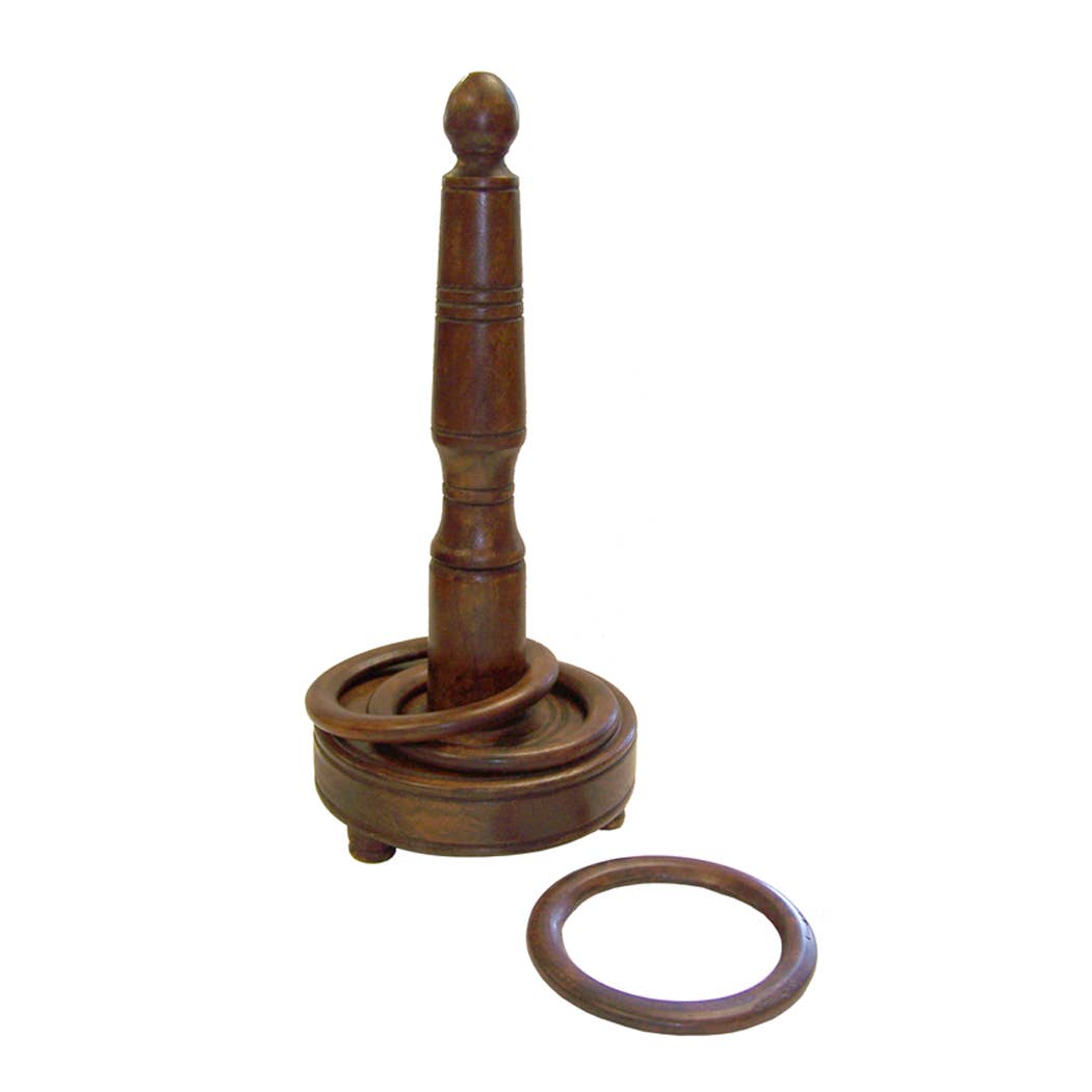 Wooden Ring Toss Game with Three Rings, 11"