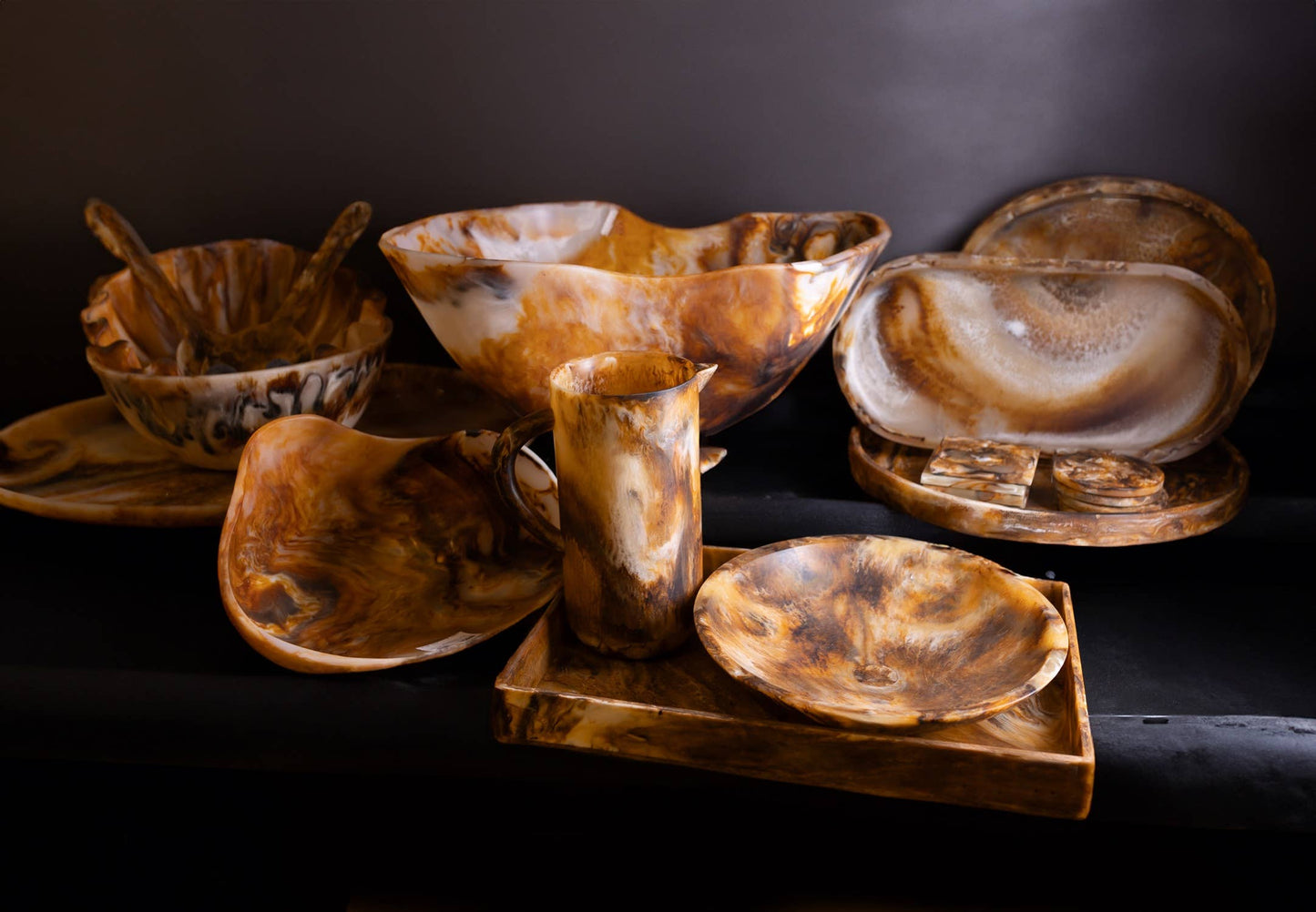Tortoiseshell Salad Servers S/2