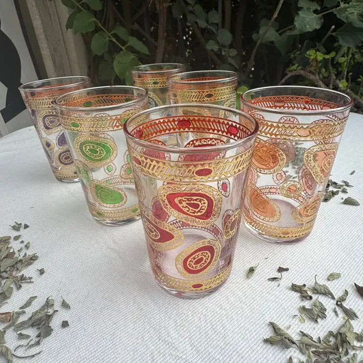 Moroccan Tea Glasses "Sahara" Design, S/6