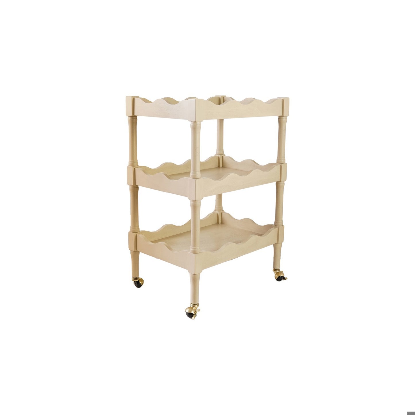 Scalloped 3-tier Bar Cart