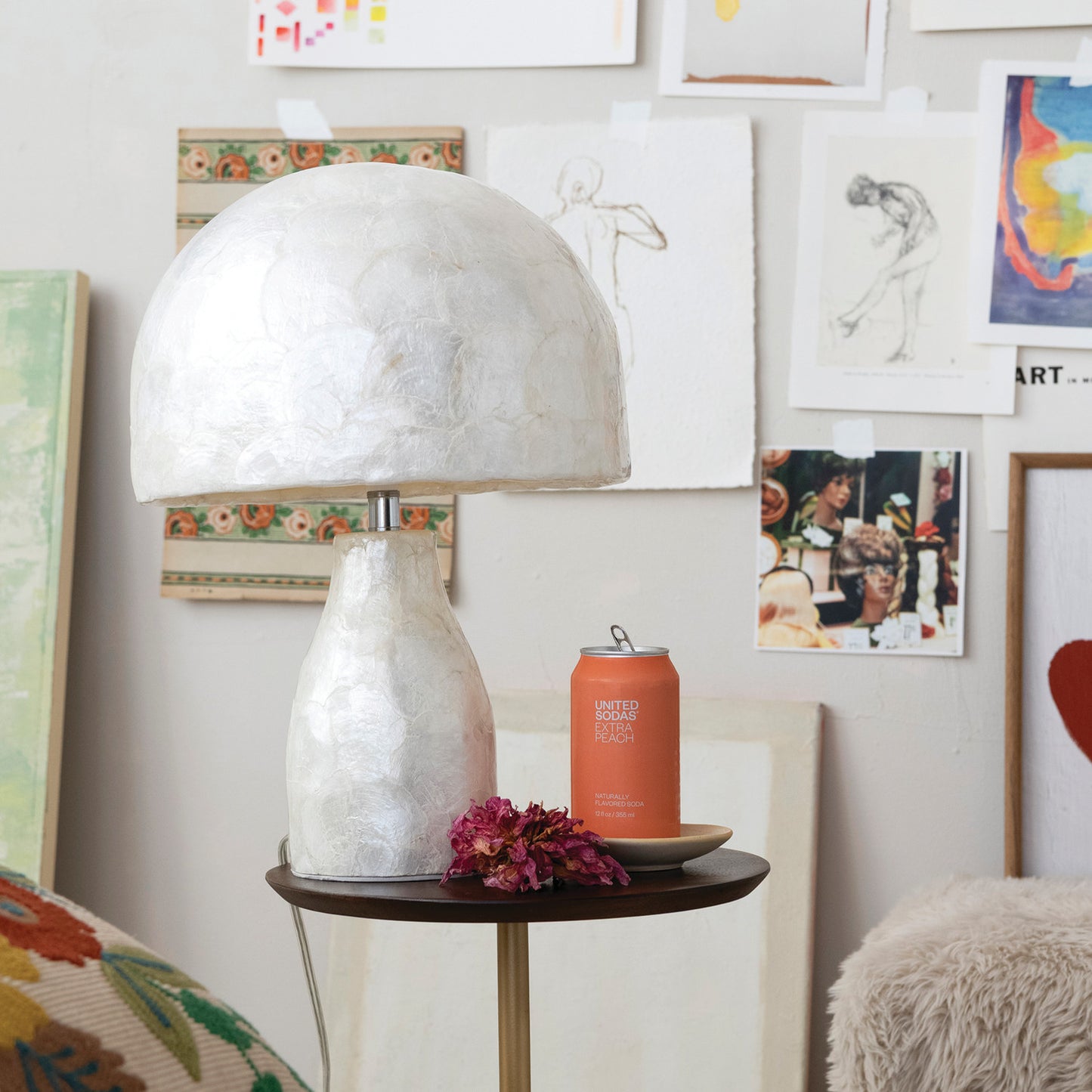 Capiz Shell and Bamboo Table Lamp