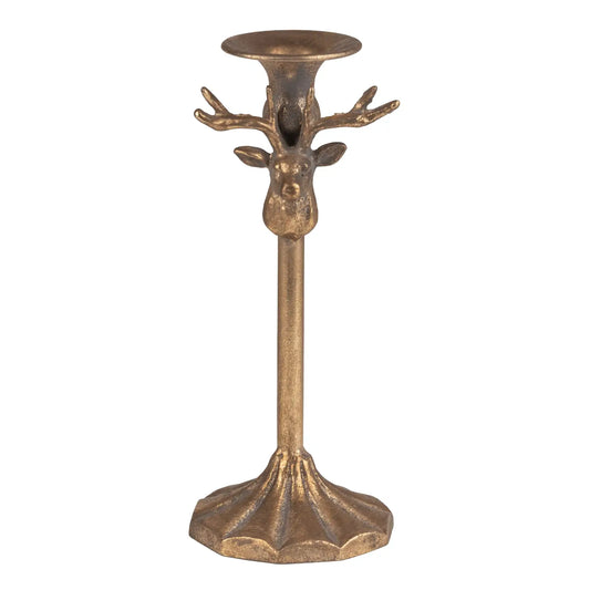 Antique Gold Stag Candle Holder