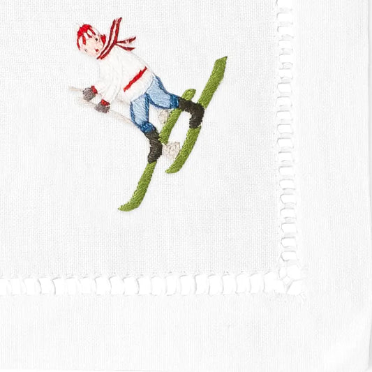 Skiers Cocktail Napkins, Set of 4