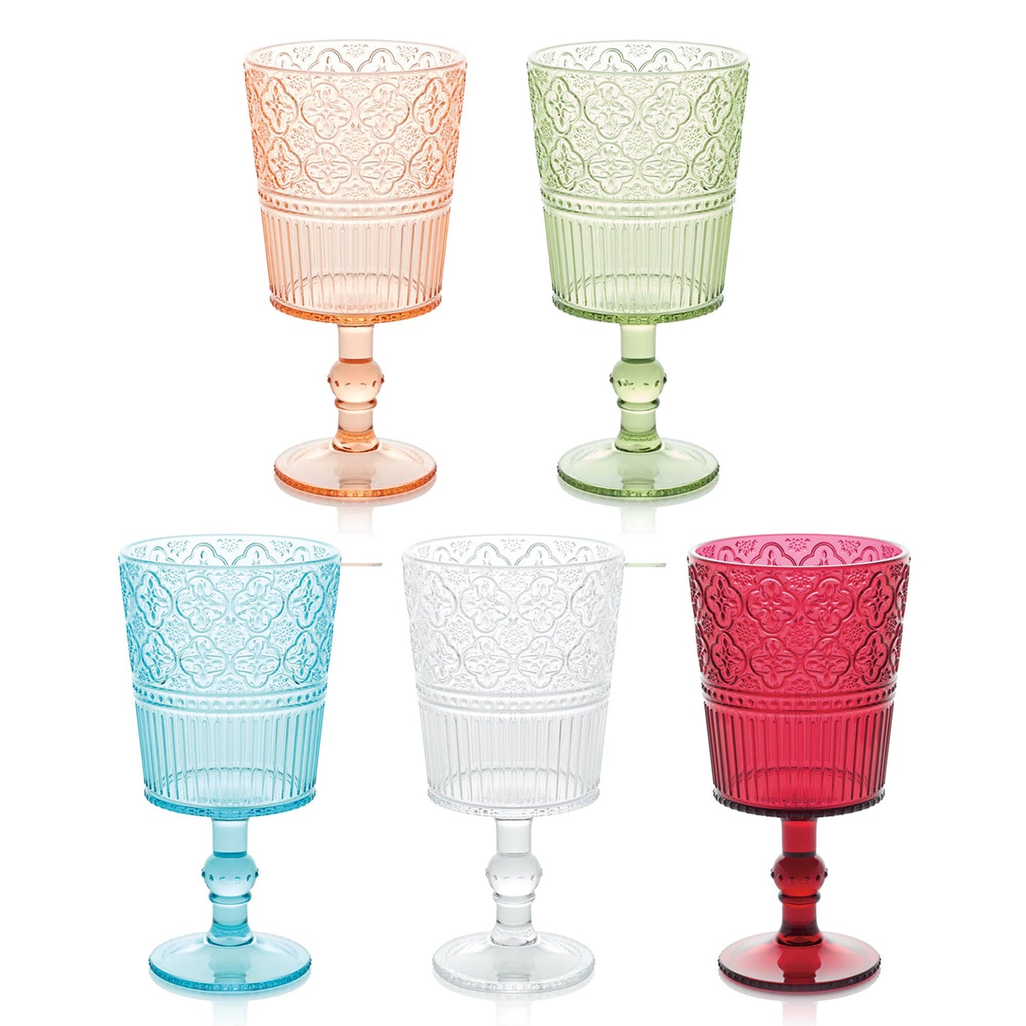 Victoria Aqua Acrylic Goblet, S/6