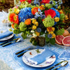 Cobalt Blue Bird Print Tablecloth - 72"x135"