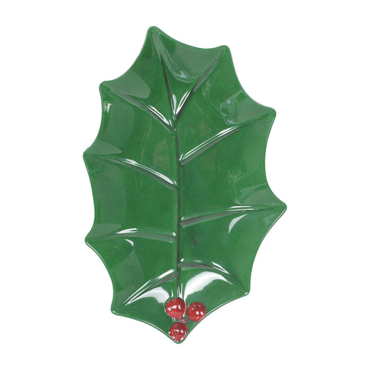Holly Leaf 16" Melamine Platter