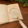 8" Brass Magnifier w/ White Bone Handle