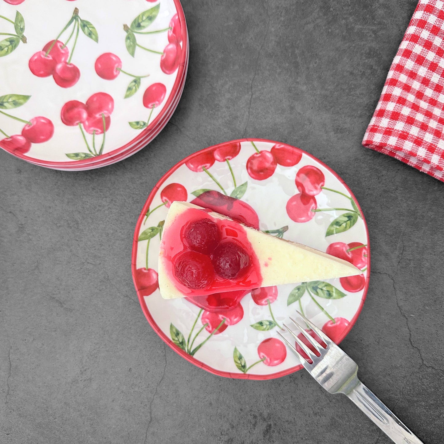 Cherry 6" Melamine Plate, S/4