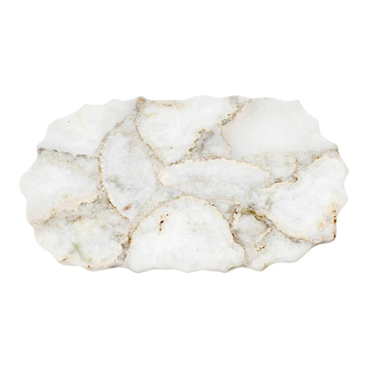 Medium White Natural Stone Agate Platter
