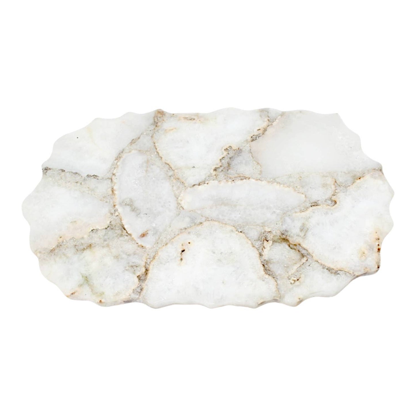 Medium White Natural Stone Agate Platter