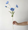Individual Flocked Floral Poppy Spray: Blue-22"