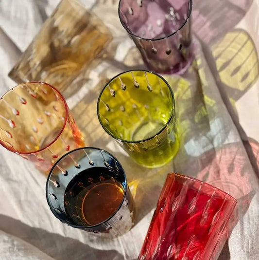 Moroccan Tea Glasses "Crystal Drops" Design, S/6