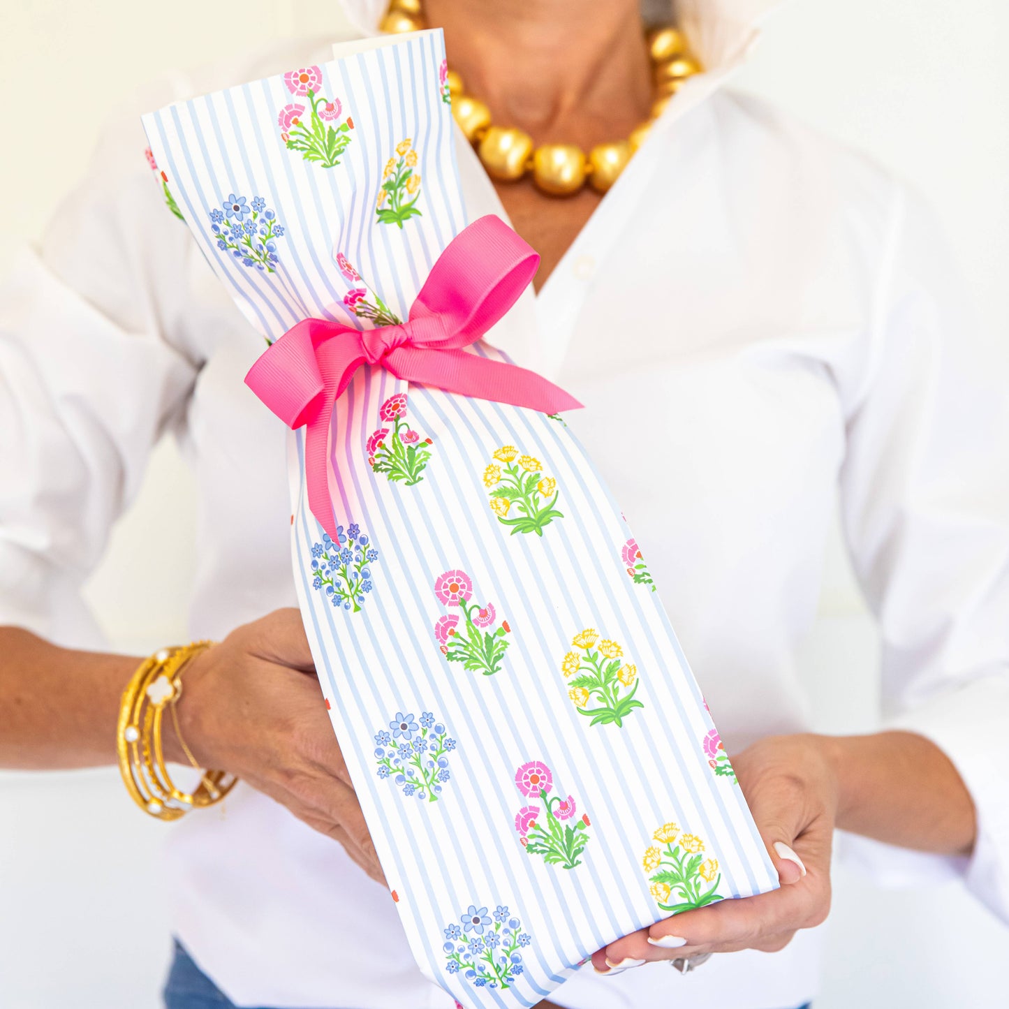 Paper Wine Bags | Coco Block Print