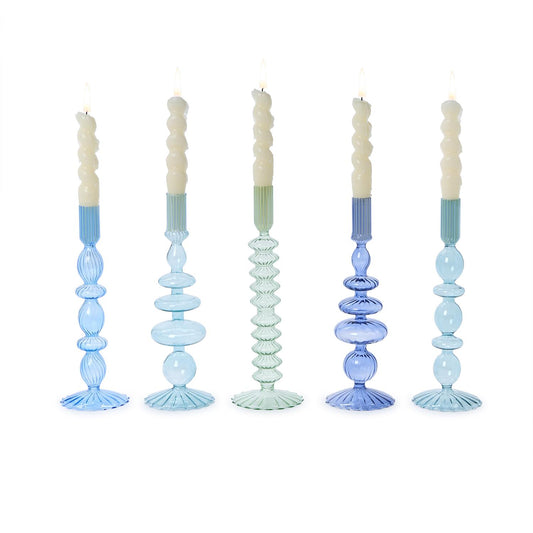 Pair of Blown Glass Candlesticks