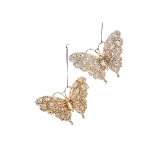 Platinum Butterfly Ornament