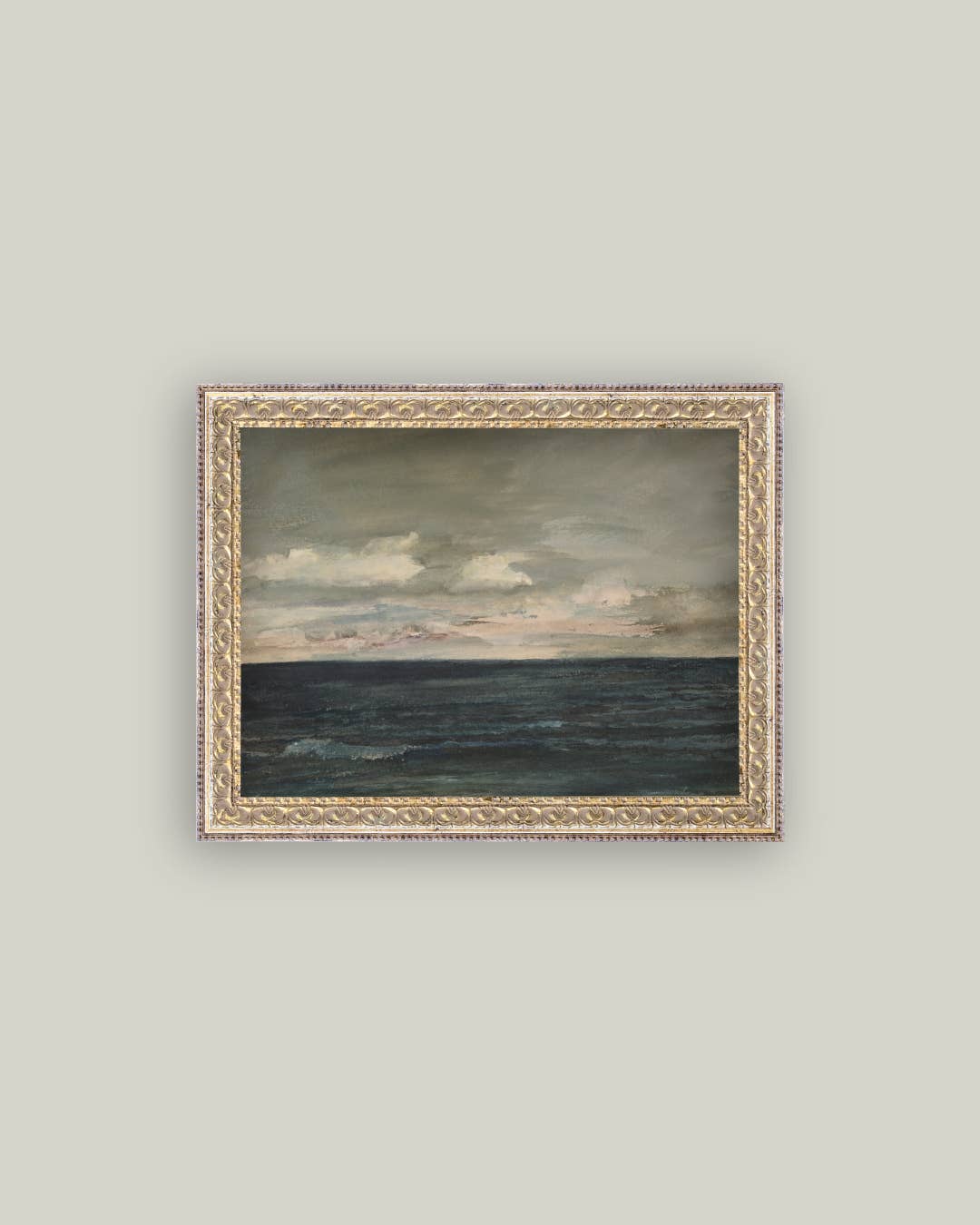 Ocean View Framed Antique Art: 10x8
