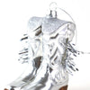 Silver Cowboy Boots Glass Christmas Ornament
