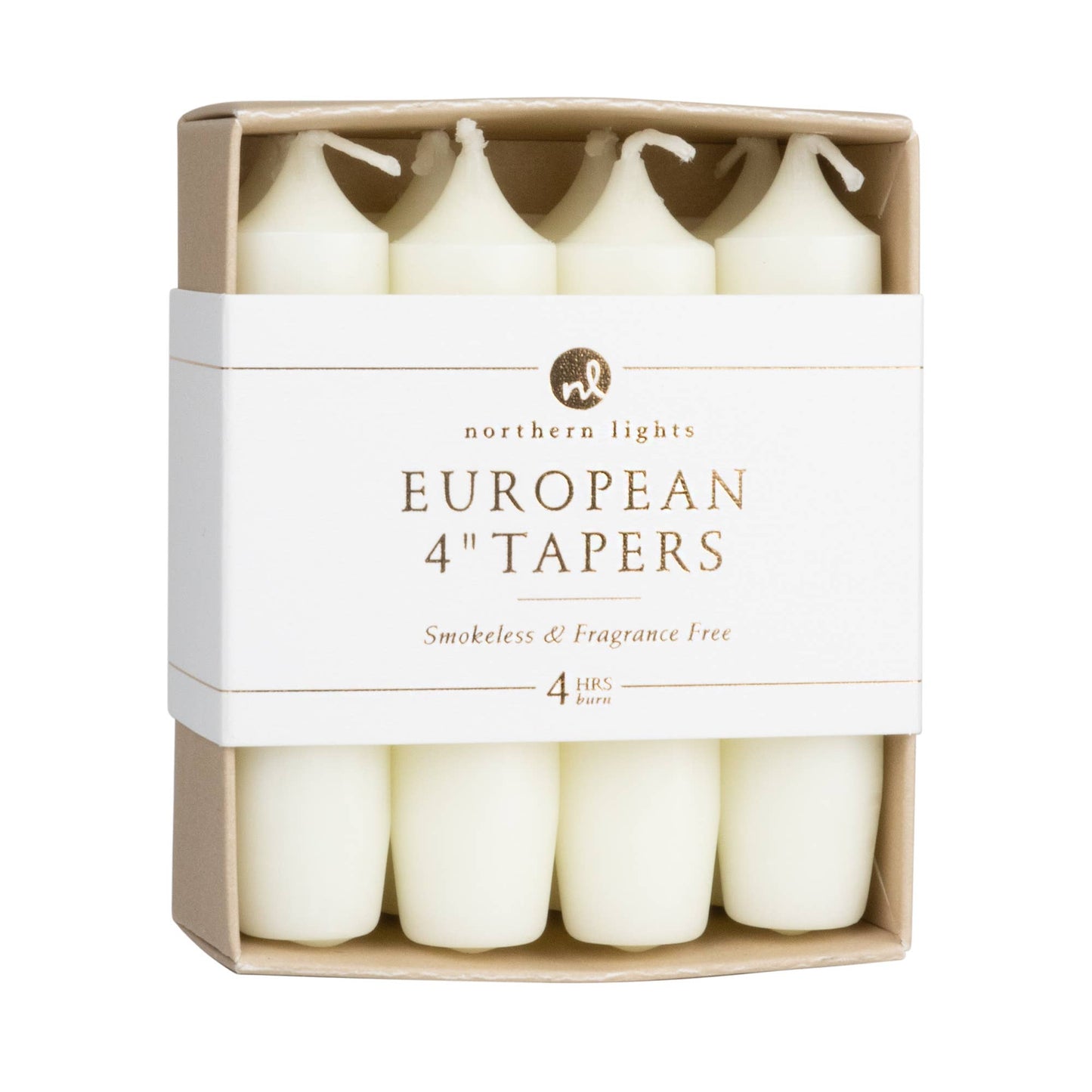 4" Euro Taper Candles - 8pk