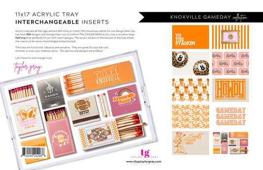 Acrylic Tray Inserts - Gameday "Knoxville"