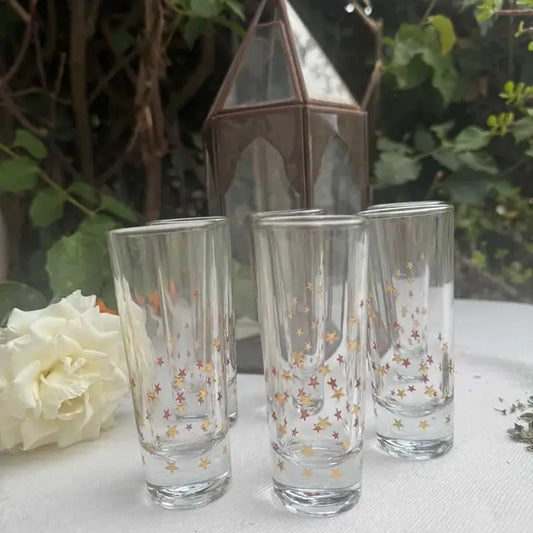 Shot Glasses Gold Star Design