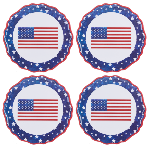 American Flag Salad Plate, S/4
