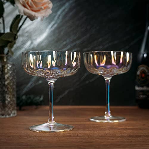 Iridescent Flower Coupes S/2