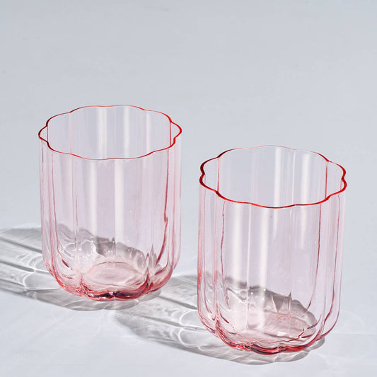 Flower Vintage Stemless Glass S/2