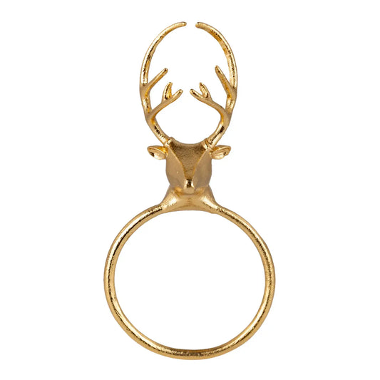 Set of 4, Gold Deer Napkin Ring