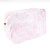 Pink Bow Toile Clear Coated Cosmetic Case