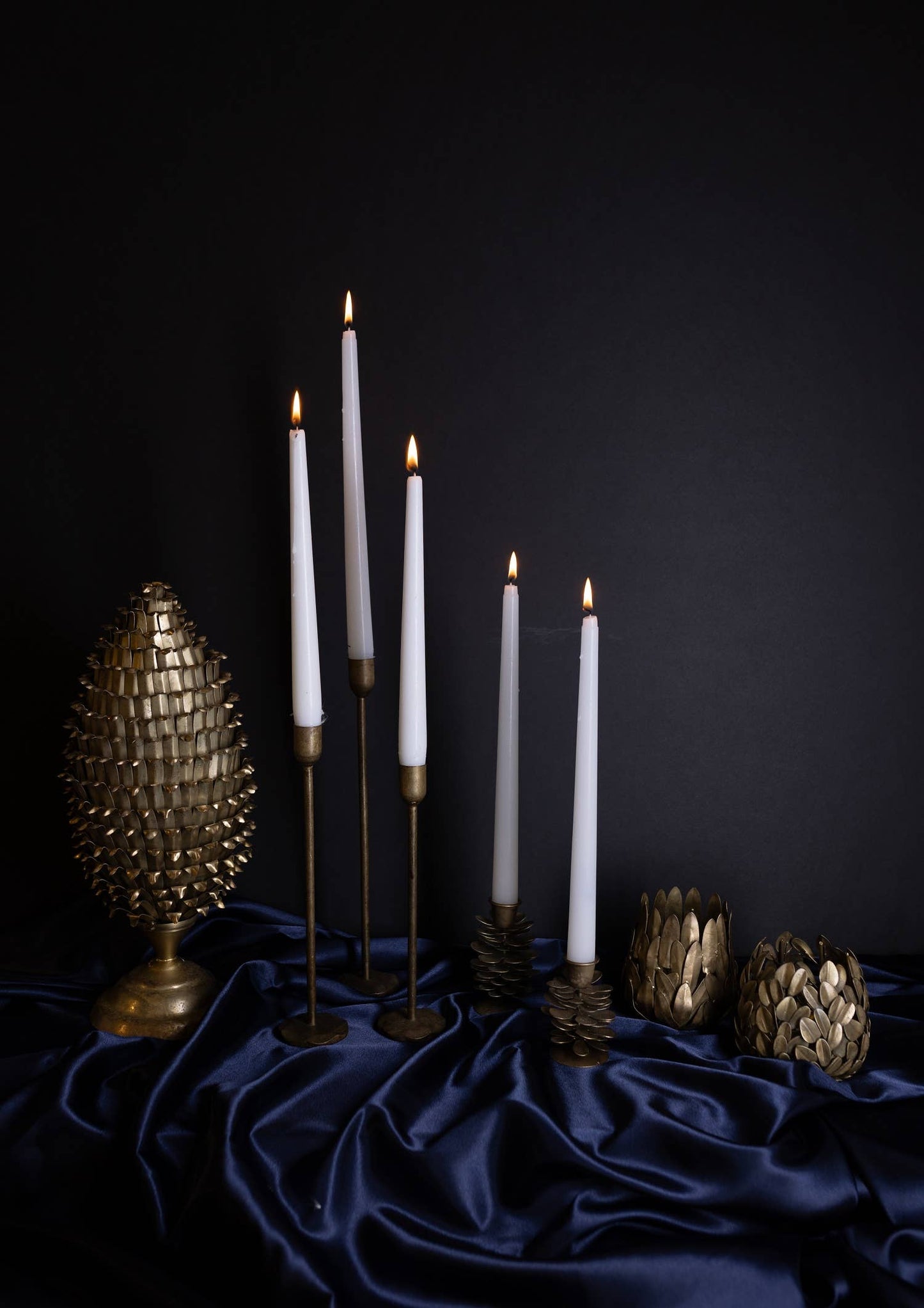Candle Holder H 12" x Dia 2.25" Old Brass: OLD BRASS / IRON