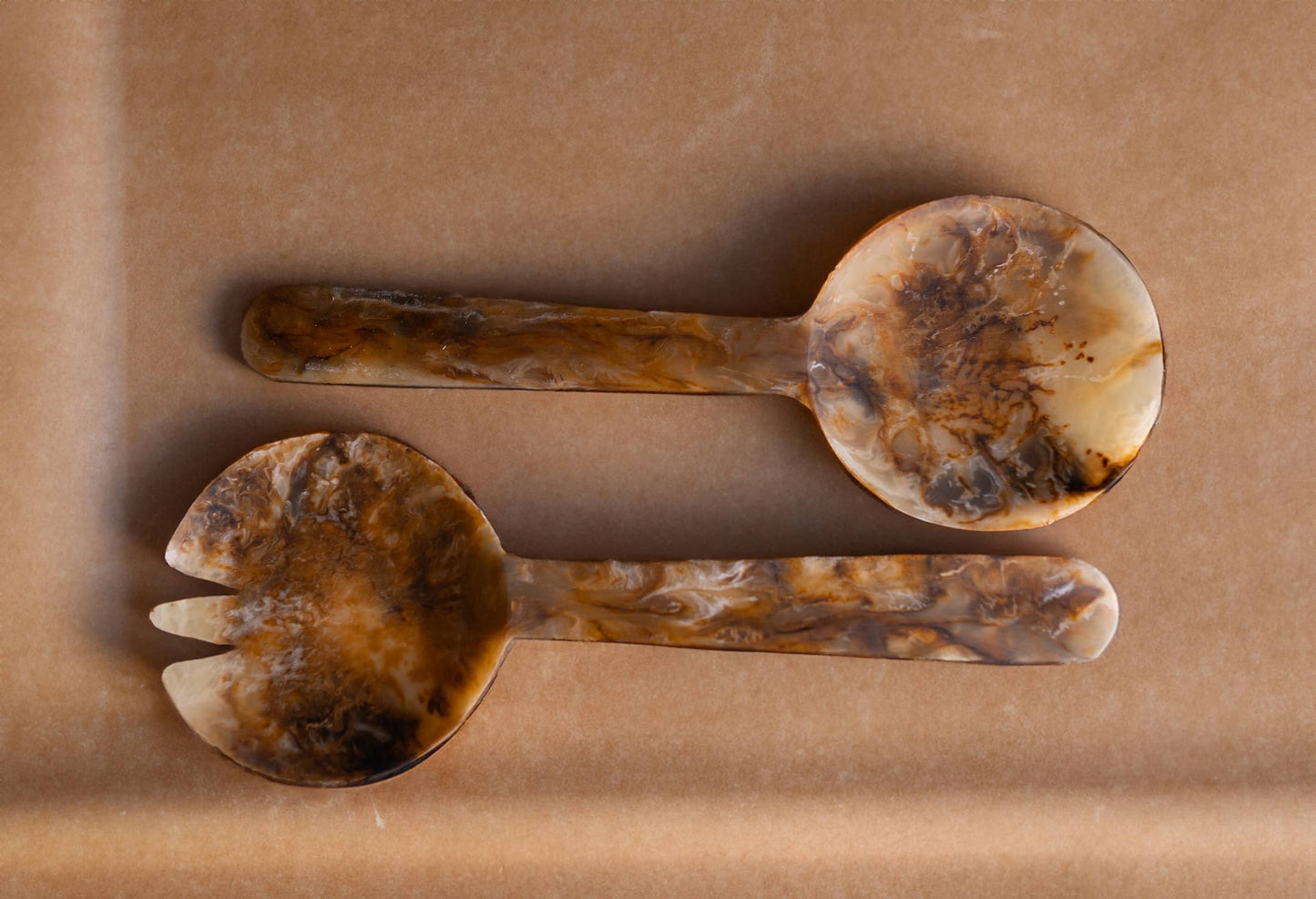 Tortoiseshell Salad Servers S/2