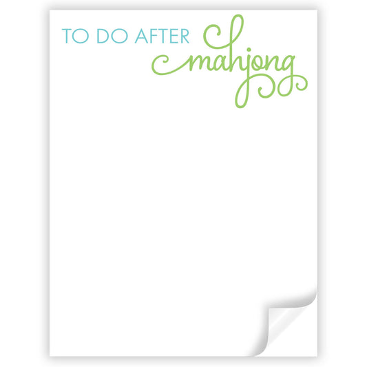 To Do After Mahjong Notepad: Aqua & Lime