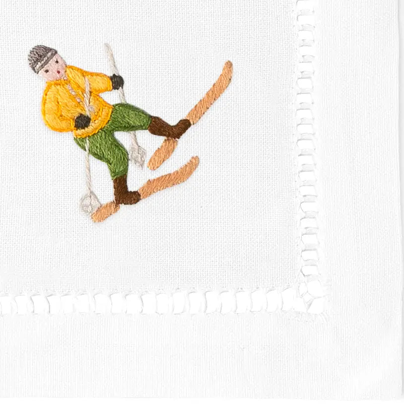 Skiers Cocktail Napkins, Set of 4