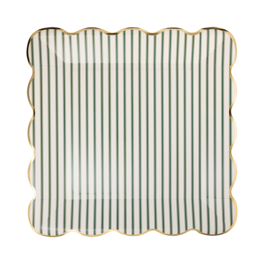 10" Ticking Stripe Plate - QTY 8
