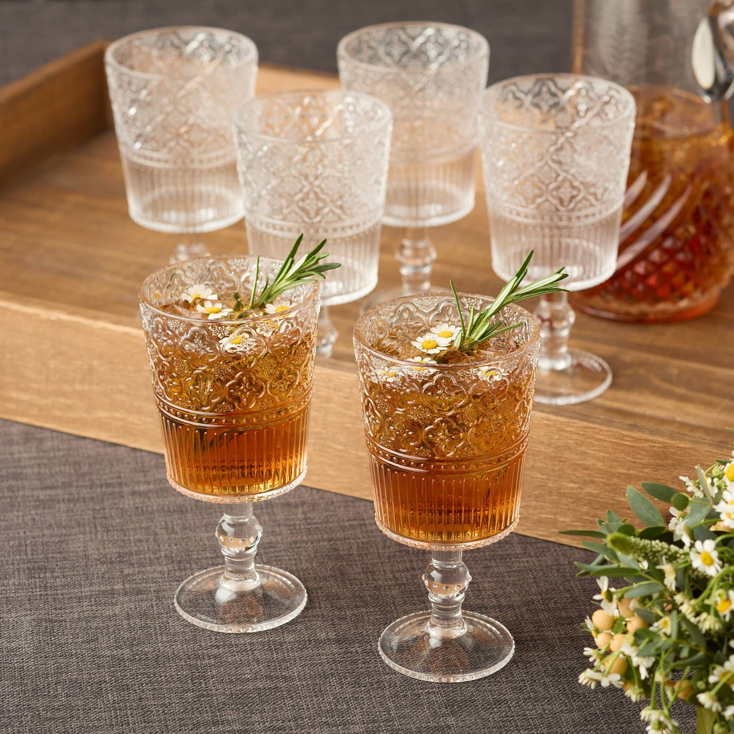 Victoria Clear Acrylic Goblet, S/6