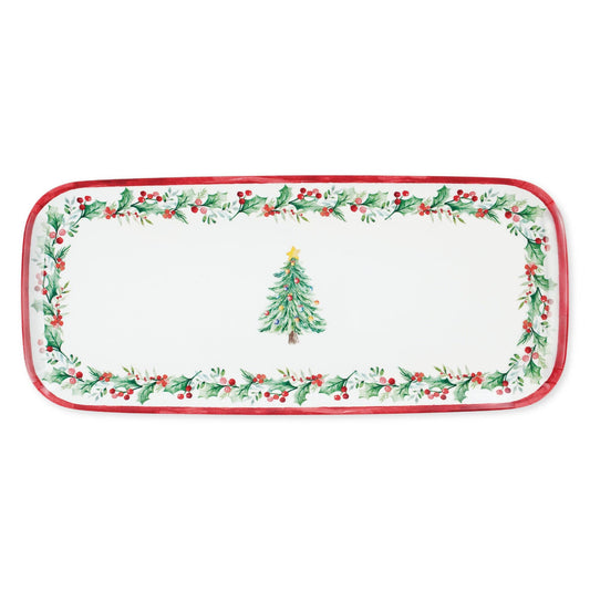 Christmas Tree Melamine Rectangle Tray -15"