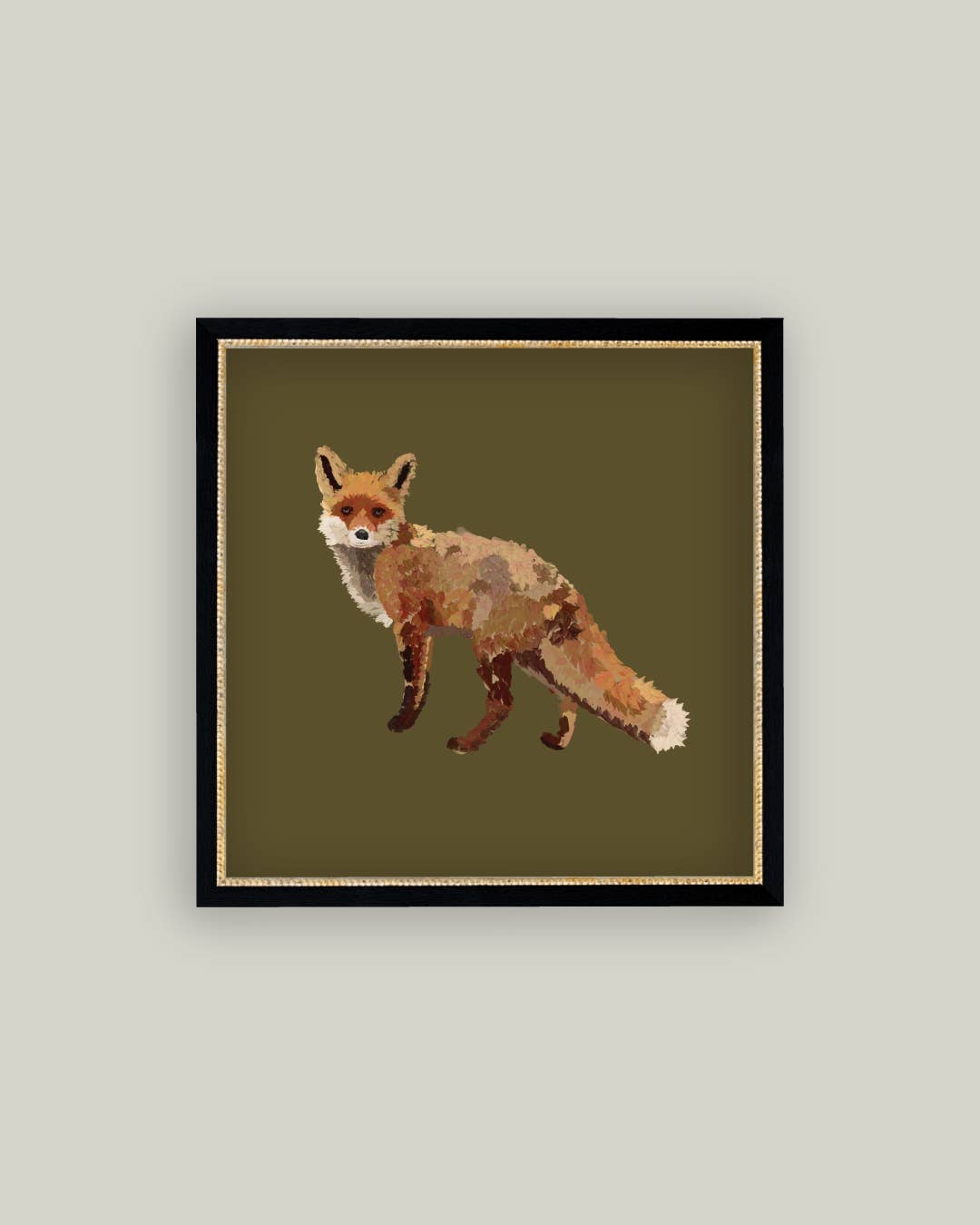 Fox Closeup Framed 5x5