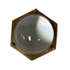 Antiqued Brass Hexagonal Dome Desk Magnifier, 4"