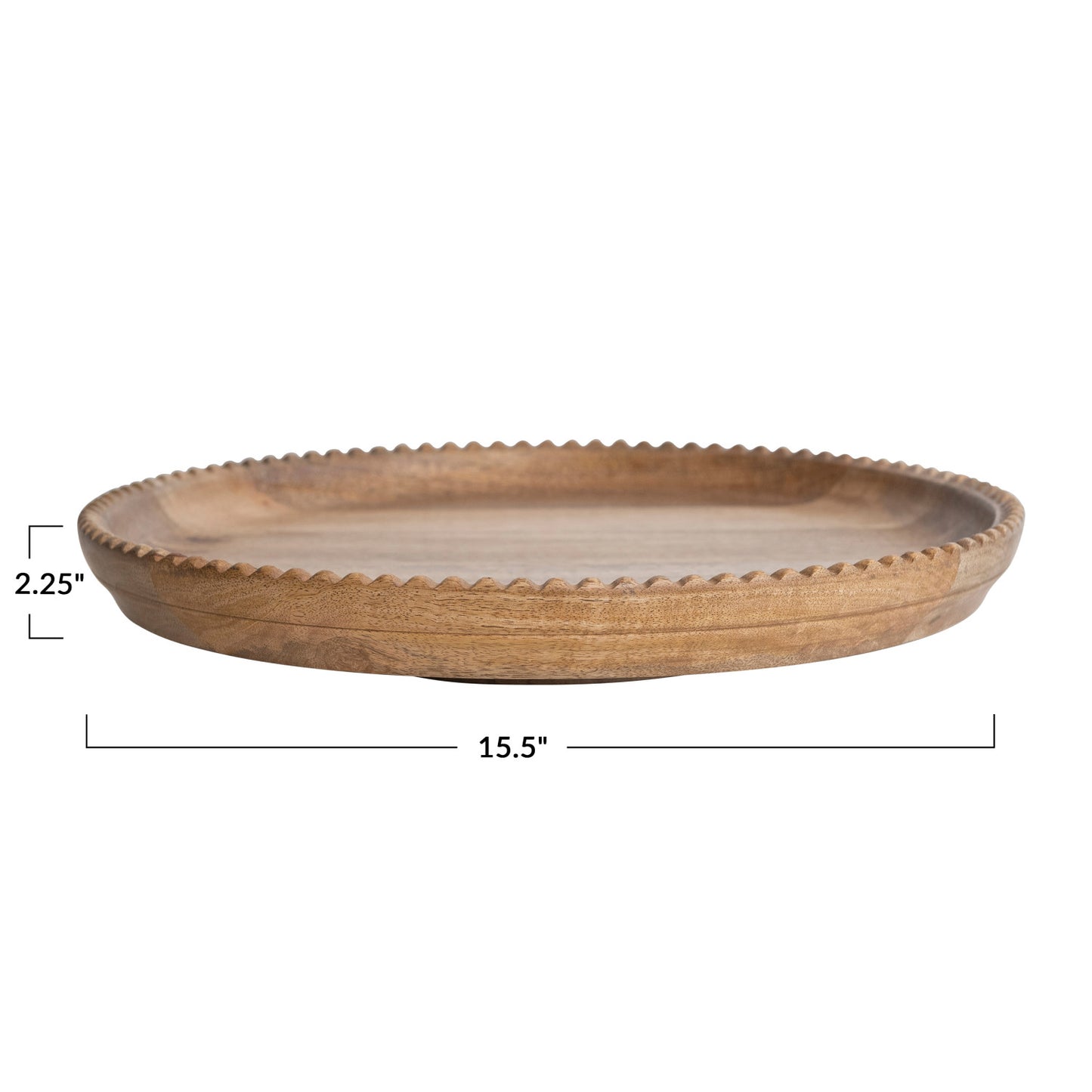 Mango Wood Lazy Susan Scalloped Edge