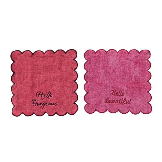 10" Square Cotton Face Towels-Hello Gorgeous!