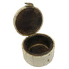 Round Bone Jewelry Box with Engraved Floral Design