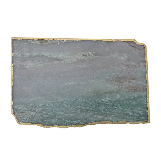 Agate Slab w/ Gold Electroplated Edge- Blue